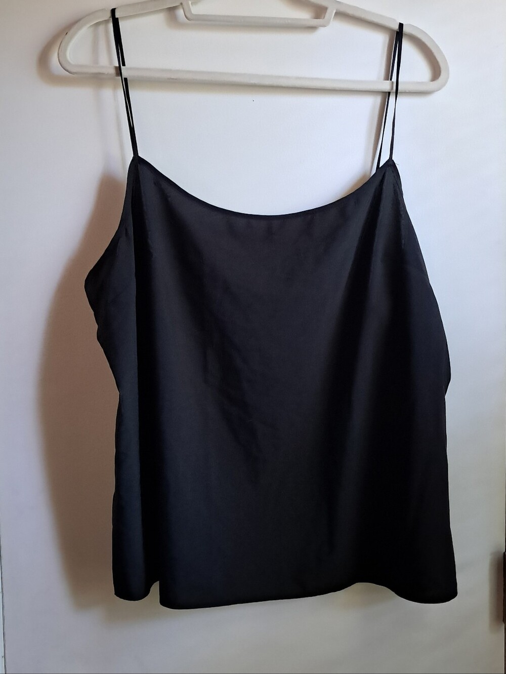 Mare Mare X Anthropolgie  Black Satin Spaghetti-Strap Cami